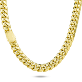 10K Yellow Gold Semi Hollow Miami Cuban Link Chain 12.00 mm