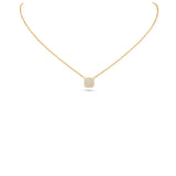 14K Yellow Gold Halo Square Pendant 0.34 ctw. Round Diamond Necklace