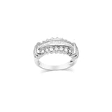 14K White Gold Fancy Style Band 1.45 ctw. Baguette & Round Diamond Ring