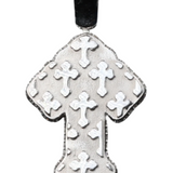 14K White Gold Blue Cross Sapphire Pendant | 5.00 ctw. Emerald & Round-Cut Diamond