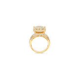 14K Yellow Gold Engagement Bridal Square Cluster 2.25 ctw. Round Diamond Ring.