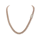 14K Rose Gold 160gr. Miami Cuban Link 25.00 ctw. Round Diamond Chain