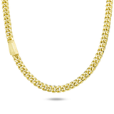 10K Yellow Gold Semi Hollow Miami Cuban Link Chain 7.00 mm