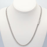 14K White Gold 39gr. Miami Cuban Link 6.10 ctw. Round Diamond Chain