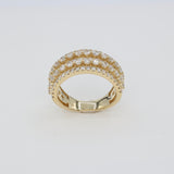 14K Yellow Gold Classic Mens Wedding Band 2.76 ctw. Round Diamond Ring