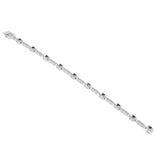 14K White Gold Sapphire Tennis Link Round Diamond 2.60 ctw. Bracelet