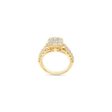 14K Yellow Gold Square Shape Cluster 2.50 ctw. Round Diamond Ring