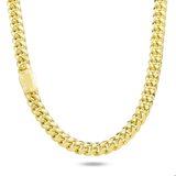 10K Yellow Gold Semi Hollow Miami Cuban Link Chain 9.75 mm