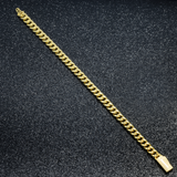 10K Yellow Gold Semi Hollow Miami Cuban Link Bracelet 7.00 mm