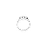 14K White Gold Trilogy Stone Wedding Band 0.62 ctw. Round Diamond Ring