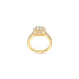 14K Yellow Gold Halo Round Bridal Cluster 1.25 ctw. Round Diamond Ring