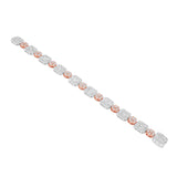 14K Two-Tone Gold Square & Round Tennis Link Baguette & Round Diamond 12.54 ctw. Bracelet