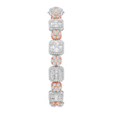 14K Two-Tone Gold Square & Round Tennis Link Baguette & Round Diamond 12.54 ctw. Bracelet