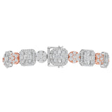 14K Two-Tone Gold Square & Round Tennis Link Baguette & Round Diamond 12.54 ctw. Bracelet