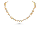 14k Yellow Gold Women's Heart Shape Tennis Chain 5.78 ctw. Round Diamond Necklace