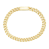 10K Yellow Gold Semi Hollow Miami Cuban Link Bracelet 7.00 mm