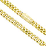 10K Yellow Gold Semi Hollow Miami Cuban Link Chain 7.00 mm