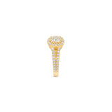 14K Yellow Gold Halo Round Bridal Cluster 1.25 ctw. Round Diamond Ring