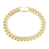 10K Yellow Gold Semi Hollow Miami Cuban Link Bracelet 10.00 mm