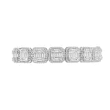 14K White Gold Tennis Square Link Baguette & Round Diamond 9.89 ctw. Bracelet