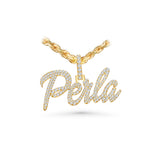 14K Yellow Gold Ladies Custom Piece Perla Charm 5.00 ctw. Round Diamond Pendant