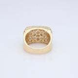 14K Yellow Gold Five Row Square Style 4.12 ctw. Baguette & Round Diamond Ring