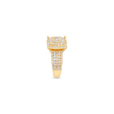 14K Yellow Gold Engagement Bridal Square Cluster 2.25 ctw. Round Diamond Ring.