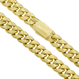 10K Yellow Gold Semi Hollow Miami Cuban Link Chain 12.00 mm