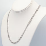 14K White Gold 39gr. Miami Cuban Link 6.10 ctw. Round Diamond Chain