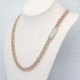 10K Two-Tone Gold 138gr. Miami Cuban Link 20.31 ctw. Round Diamond Chain