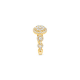 14K Yellow Gold Halo Round Cluster 1.56 ctw. Round Diamond Ring.