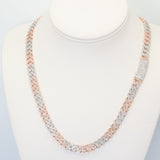 14K Two-Tone Gold 64gr. Miami Cuban Link 11.65 ctw. Round Diamond Chain