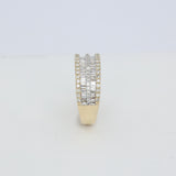 14K Yellow Gold Classic Mens Wedding Band 1.74 ctw. Baguette & Round Diamond Ring