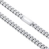 10K White Gold Semi Hollow Miami Cuban Link Chain 7.75 mm