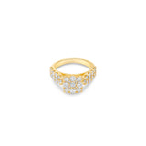 14K Yellow Gold Square Shape Cluster 2.50 ctw. Round Diamond Ring