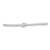 14K White Gold Tennis Link Round Diamond 4.00 ctw Bracelet