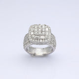 14K White Gold Jumbo Square Style 5.19 ctw. Baguette & Round Diamond Ring