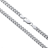 10K White Gold Semi Hollow Miami Cuban Link Chain 4.50 mm