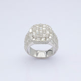 14K White Gold Cluster Square Style 3.92 ctw. Baguette & Round Diamond Ring