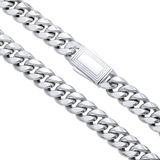 10K White Gold Semi Hollow Miami Cuban Link Chain 10.00 mm