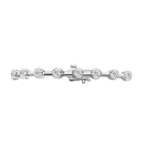 14K White Gold Round Bezel Link Round Diamond 9.50 ctw. Bracelet