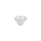 14K White Gold Rectangular Head Cluster 2.25 ctw. Round Diamond Ring