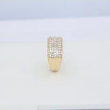 14K Yellow Gold Classic Mens Wedding Band 1.80 ctw. Baguette & Round Diamond Ring