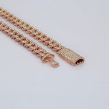 14K Rose Gold 160gr. Miami Cuban Link 25.00 ctw. Round Diamond Chain