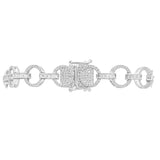 14K White Gold Circle Link Round Diamond 2.33 ctw. Bracelet