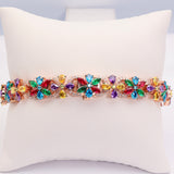 14K ROSE GOLD INFINITY COLOR FLOWER 25.00 CTW. DIAMOND BRACELET