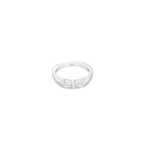 14K White Gold Trilogy Stone Wedding Band 0.62 ctw. Round Diamond Ring