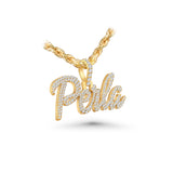 14K Yellow Gold Ladies Custom Piece Perla Charm 5.00 ctw. Round Diamond Pendant