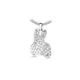 14K White Gold Custom Piece BAD BUNNY Charm 12.00 ctw. Round Diamond Pendant