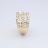 14K Yellow Gold Five Row Square Style 4.12 ctw. Baguette & Round Diamond Ring